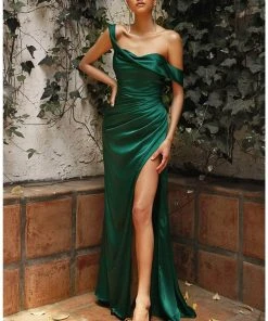 Cinderella Divine - 7488 Loose Off-shoulder Straight Across Neck Long Gown - 2 Pcs Sienna In Sizes 6 And 14 Available Formal Gowns