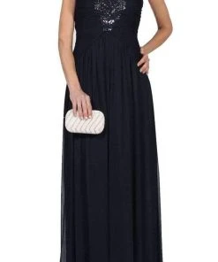 Adrianna Papell - 09G879300 Cap Sleeve Embellished Ruched A-Line Gown