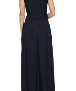 Adrianna Papell - 09G879300 Cap Sleeve Embellished Ruched A-Line Gown