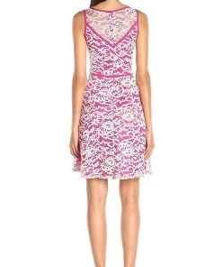 Adrianna Papell - 12253970 Floral Bateau Neck A-Line Dress