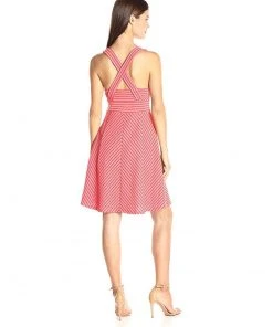 Adrianna Papell - 12255150 Sleeveless Striped Ottoman Knit Sundress Cocktail Dresses