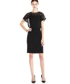 Adrianna Papell - 14249410 Illusion Jewel Sheath Dress