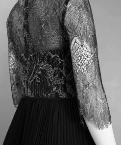 Adrianna Papell - 15238510 Illusion V Neck A Line Cocktail Dress Cocktail Dresses