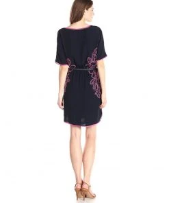 Adrianna Papell - 16PD79730 Embroidered Bateau Neck Column Dress Cocktail Dresses