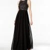 Adrianna Papell - 191910790 Embellished Jewel Ruched Gown Formal Gowns