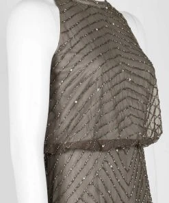 Formal Gowns Adrianna Papell - 191914100 Halter Neck Blouson Beaded Gown 9 Formal Gowns Adrianna Papell - 191914100 Halter Neck Blouson Beaded Gown