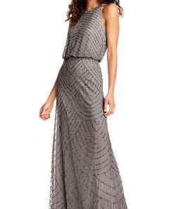 Formal Gowns Adrianna Papell - 191914100 Halter Neck Blouson Beaded Gown 8 Formal Gowns Adrianna Papell - 191914100 Halter Neck Blouson Beaded Gown