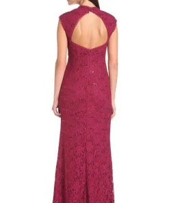 Formal Gowns Adrianna Papell - 231M44950 Cap Sleeve Sequined Lace Gown
