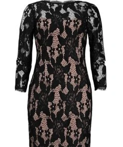 Adrianna Papell - 41895510 Crochet Lace Sheath Cocktail Dress Cocktail Dresses