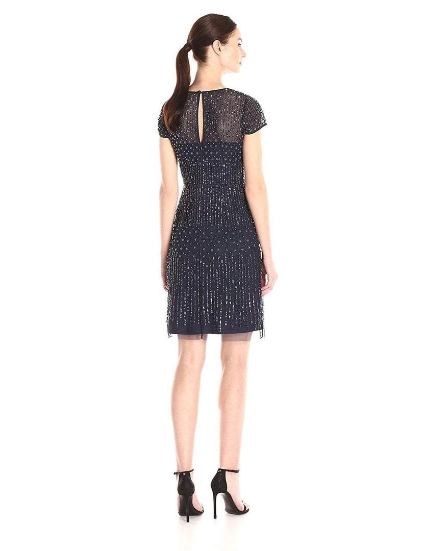 Cocktail Dresses Adrianna Papell - 41926810 Cap Sleeve Rivulet Beaded Sheath Dress 4 Cocktail Dresses Adrianna Papell - 41926810 Cap Sleeve Rivulet Beaded Sheath Dress