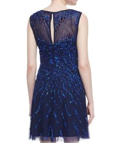 Cocktail Dresses Adrianna Papell - 54465630 Illusion Jewel Sequined Mesh Cocktail Dress