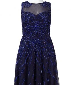 Cocktail Dresses Adrianna Papell - 54465630 Illusion Jewel Sequined Mesh Cocktail Dress