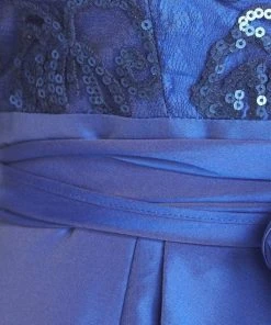 Adrianna Papell - 81916970 Quarter Sleeve Ribbon Ornate High Low Gown Formal Gowns