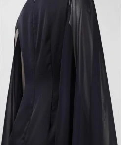 Adrianna Papell - 81917310 Fitted Bateau Dress With Cape Formal Gowns 7 Adrianna Papell - 81917310 Fitted Bateau Dress With Cape Formal Gowns