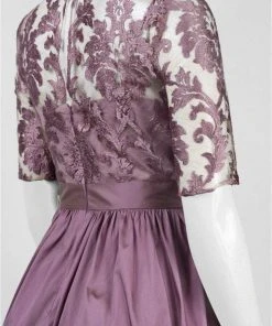 Adrianna Papell - 81920870 Lace Illusion Bateau Taffeta A-line Dress 7 Adrianna Papell - 81920870 Lace Illusion Bateau Taffeta A-line Dress