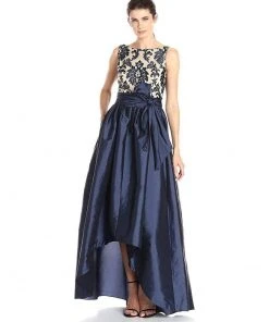 Adrianna Papell - 81928510 Sleeveless Floral Bateau Hi-Low Ballgown Formal Gowns