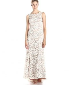Adrianna Papell - 91906310 Embroidered Sleeveless Evening Gown