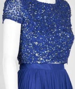 Adrianna Papell - 91922190 Two-Piece Sequined Short Sleeve Long Dress