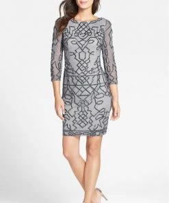 Adrianna Papell - Abstract Motif Sheath Dress 41911010 Cocktail Dresses