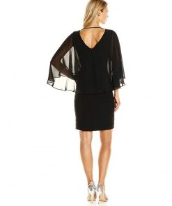 Cocktail Dresses Adrianna Papell - AP1D100259 V-neck Chiffon Sheath Dress 6 Cocktail Dresses Adrianna Papell - AP1D100259 V-neck Chiffon Sheath Dress