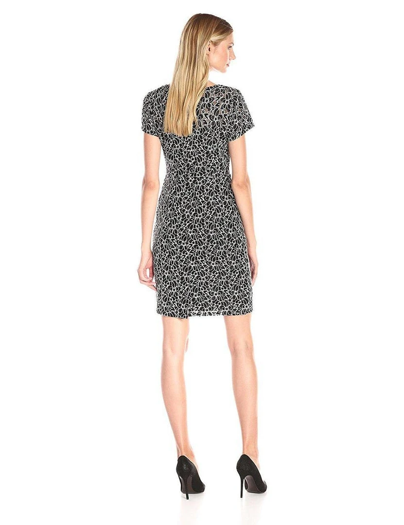 Cocktail Dresses Adrianna Papell - AP1D100323 Floral Lace Jewel Sheath Dress 4 Cocktail Dresses Adrianna Papell - AP1D100323 Floral Lace Jewel Sheath Dress