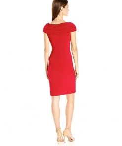 Adrianna Papell - AP1D100363 Off-Shoulder Jersey Sheath Dress