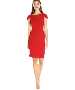 Adrianna Papell - AP1D100363 Off-Shoulder Jersey Sheath Dress