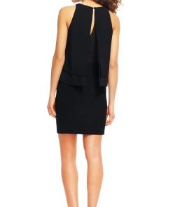 Adrianna Papell - AP1D100390 Sleeveless Halter Neck Sheath Dress Cocktail Dresses