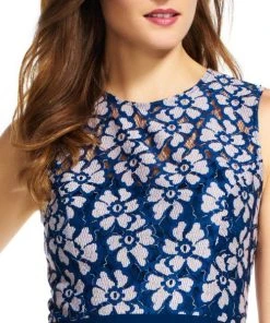 Cocktail Dresses Adrianna Papell - AP1D100671 Jewel Neck Floral Dress