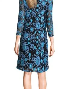 Adrianna Papell - AP1D100673 Embroidered Quarter Sleeve Sheath Dress Cocktail Dresses