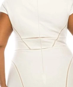 Adrianna Papell - AP1D100745 Modified V-Neck Sheath Dress