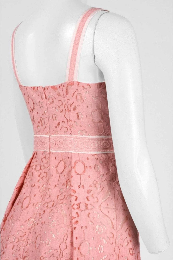 Adrianna Papell - AP1D100817 Full Lace V-neck A-line Dress 9 Adrianna Papell - AP1D100817 Full Lace V-neck A-line Dress