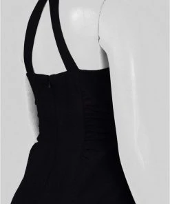 Adrianna Papell - AP1D100855 Embellished Halter Sheath Dress Cocktail Dresses