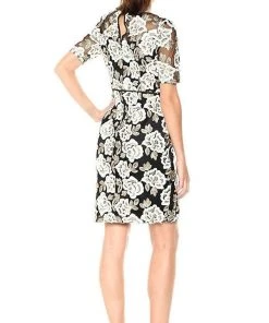 Adrianna Papell - AP1D101410 Floral Embroidered Illusion Bateau Dress Cocktail Dresses