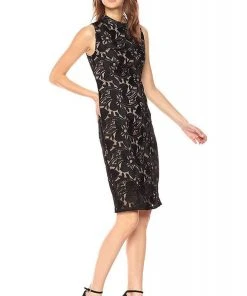 Adrianna Papell - AP1D101525 High Neck Floral Cocktail Dress Cocktail Dresses
