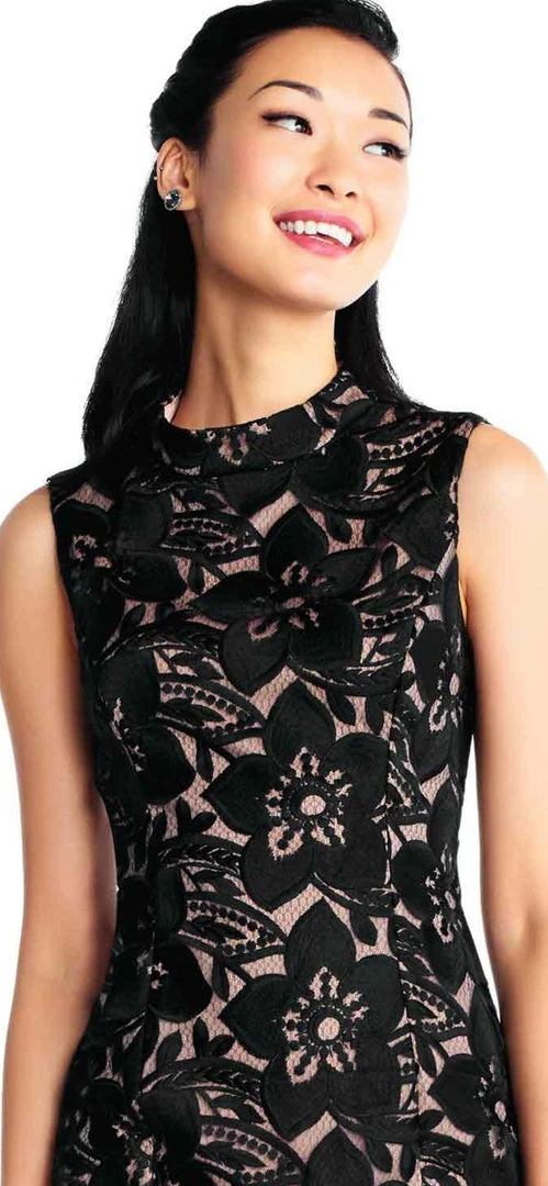 Adrianna Papell - AP1D101525 High Neck Floral Cocktail Dress Cocktail Dresses 8 Adrianna Papell - AP1D101525 High Neck Floral Cocktail Dress Cocktail Dresses