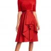Adrianna Papell - AP1D101549 Bateau Jersey/Taffeta A-line Dress