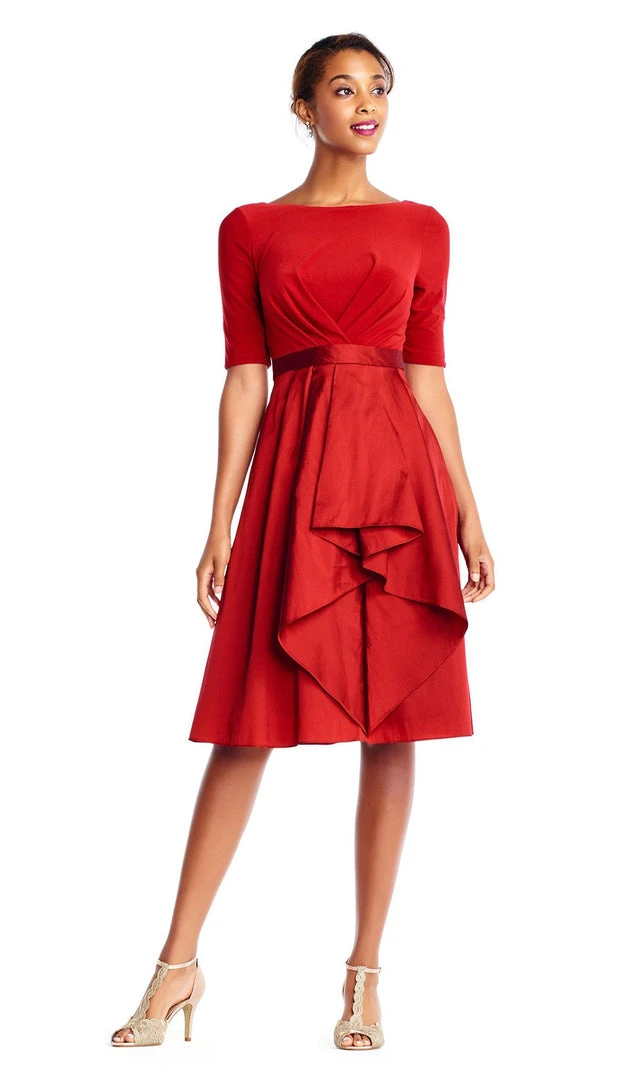 Adrianna Papell - AP1D101549 Bateau Jersey/Taffeta A-line Dress 3 Adrianna Papell - AP1D101549 Bateau Jersey/Taffeta A-line Dress