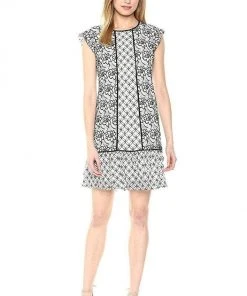 Adrianna Papell - AP1D101943 Floral Lace Jewel Cocktail Dress Cocktail Dresses