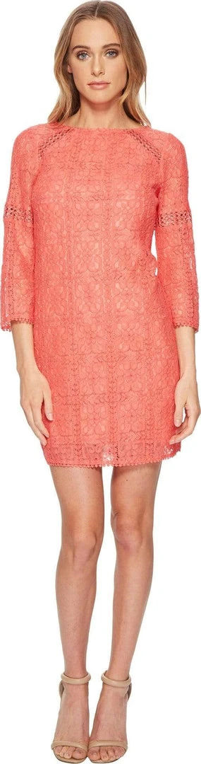 Adrianna Papell - AP1D102465 Quarter Length Sleeve Lace Shift Dress 7 Adrianna Papell - AP1D102465 Quarter Length Sleeve Lace Shift Dress