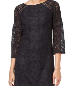 Adrianna Papell - AP1D102465 Quarter Length Sleeve Lace Shift Dress 11 Adrianna Papell - AP1D102465 Quarter Length Sleeve Lace Shift Dress