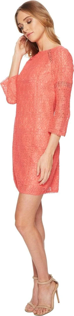 Adrianna Papell - AP1D102465 Quarter Length Sleeve Lace Shift Dress 9 Adrianna Papell - AP1D102465 Quarter Length Sleeve Lace Shift Dress