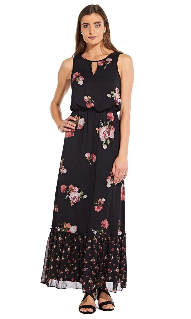 Formal Gowns Adrianna Papell - AP1D102546 Sleeveless Floral Print Chiffon Dress 5 Formal Gowns Adrianna Papell - AP1D102546 Sleeveless Floral Print Chiffon Dress