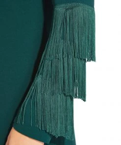 Adrianna Papell - AP1D102864 Long Sleeves Fringe Cocktail Dress 9 Adrianna Papell - AP1D102864 Long Sleeves Fringe Cocktail Dress
