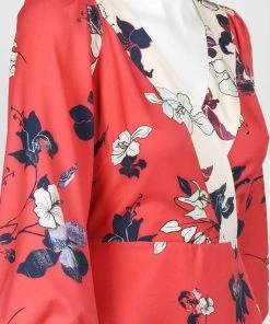 Adrianna Papell - AP1D103139 Floral Print Surplice V Neck A-Line Dress Cocktail Dresses