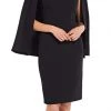 Adrianna Papell - AP1D103195 Jewel Cape Sleeve Cocktail Dress Cocktail Dresses
