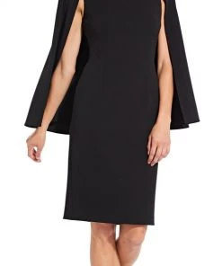 Adrianna Papell - AP1D103195 Jewel Cape Sleeve Cocktail Dress Cocktail Dresses