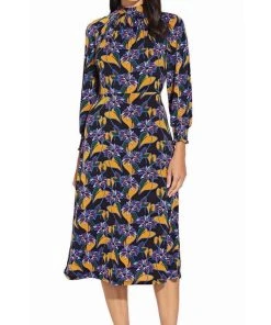 Adrianna Papell - AP1D103553 Long Sleeve Floral High Neck Dress Cocktail Dresses