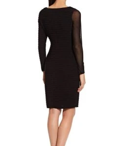 Adrianna Papell - AP1D103839 Long Sleeve Ribbed Fitted Dress