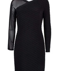 Adrianna Papell - AP1D103839 Long Sleeve Ribbed Fitted Dress